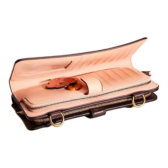 COACH Premium Calfskin Shoulder Bag Crossbody Bag Wallet Women's Blush Color-2