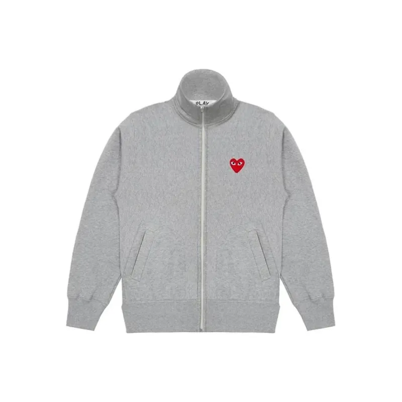 CDG Play Sweatshirt Jacket Unisex Gray-0