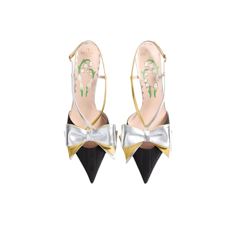 Valentino BOWOW Slim Heel High Heels 8.5cm Women's Black-3