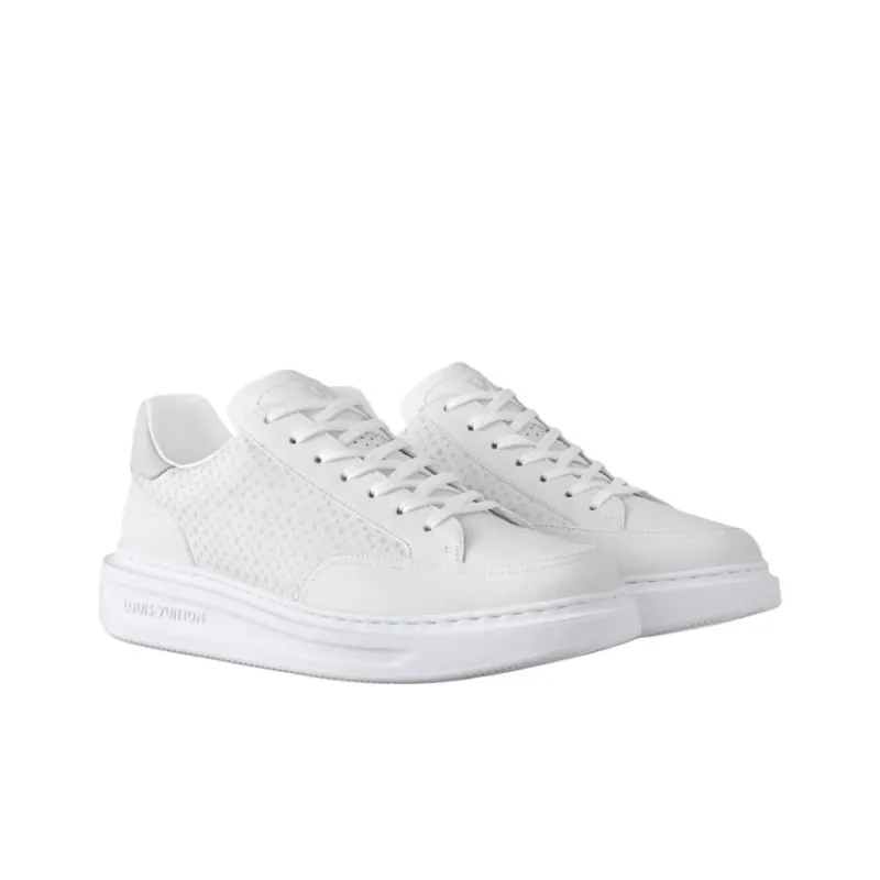 LOUIS VUITTON Beverly Hills Low Top Skateboard Shoes Men's White-2