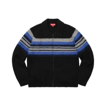 Supreme Brushed Wool Zip Up Sweater