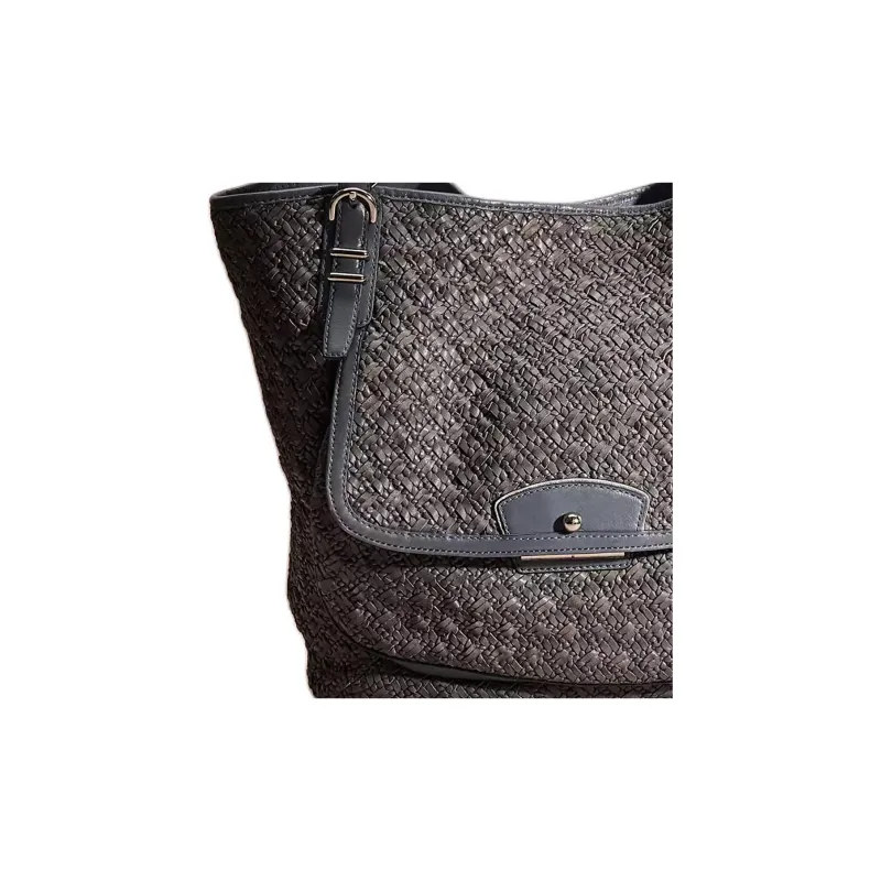 COACH Kristin Leather Tote Bag Shopping Bag Handbag Large Size Unisex Gray Blue-2