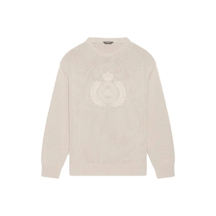 Balenciaga Bb Laurel Crown Logo Crewneck Knitted Sweater-0