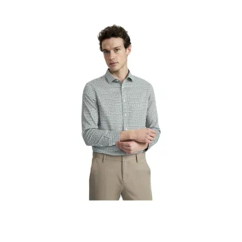 GOLDLION Shirt Men's Light Gray Print