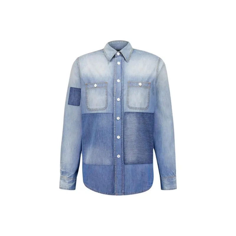Givenchy Patchwork Denim Shirt-0
