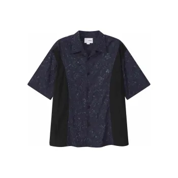 YOSHIYOYI Shirt Men's Black With Blue Print