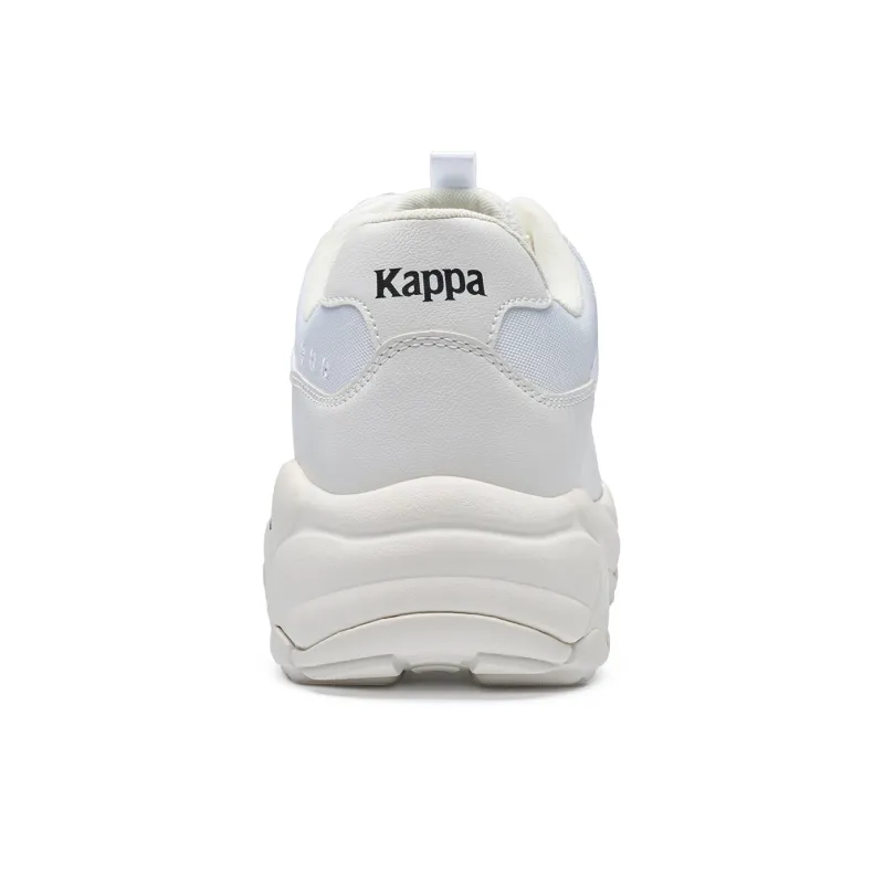 Kappa Anti Slip Wear Resistant Low Top Chunky Sneakers Unisex Classic White/Black-4