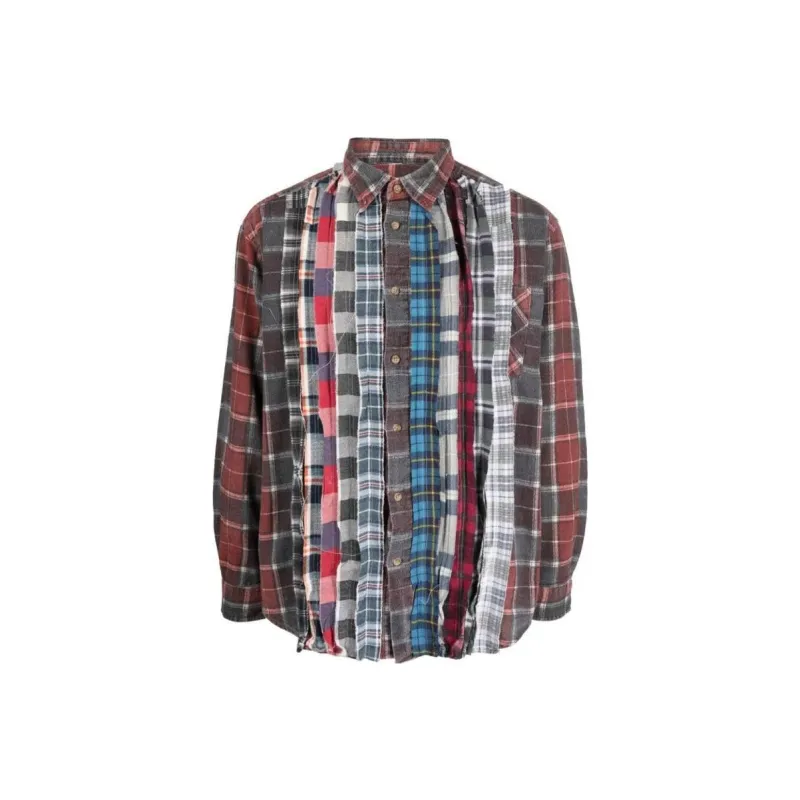 Needles Flannel Shirt 7 Cuts Zipped Wide Shirt-0