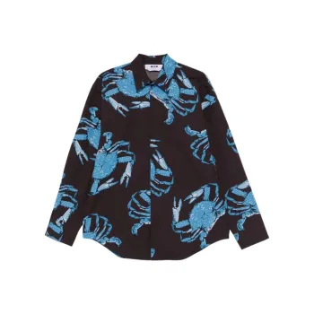 MSGM King Crab print Cotton Shirt