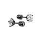 Black White Zircon-Iridescent Star Stud Earrings (6MM)