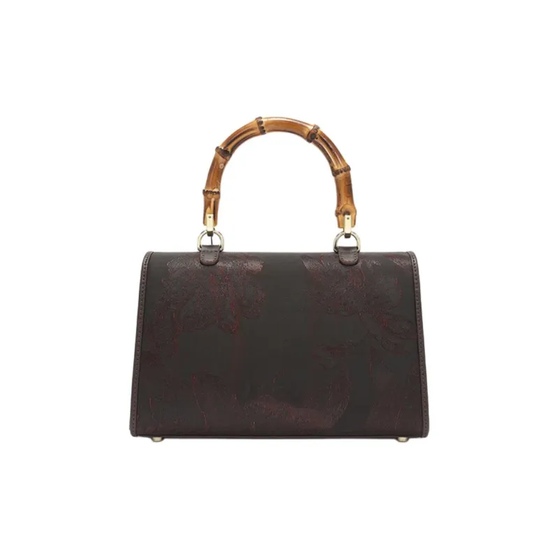 Ancient Yi Xi Handbags Dark Red Brown-4