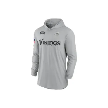Nike Minnesota Vikings Salute To Service Edge Mascot Lockup Men’s Nike Dri-FIT Nfl Long-Sleeve Hooded Top