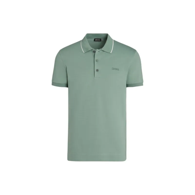 Zegna Polo Shirt Men's Gray Green-0