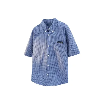 CHEVAL NOIR Shirt Unisex Blue Plaid