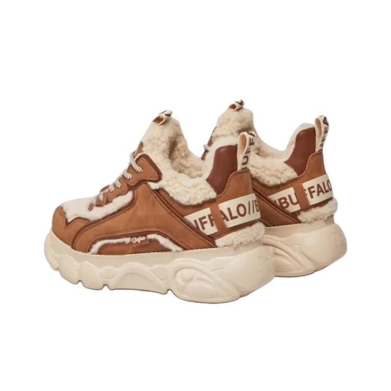 Buffalo Cld Chai Warm Anti Slip Wear Resistant Low Top Casual Shoes Women's Brown-3