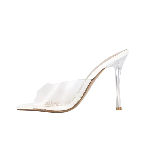 STEVE MADDEN Abrasion Resistant Slide Slippers Women's White