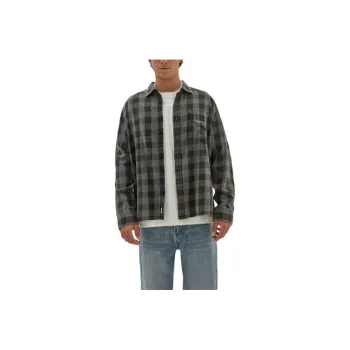 GUESS Originals Brushed Gingham Flannel Shirt Men's Green