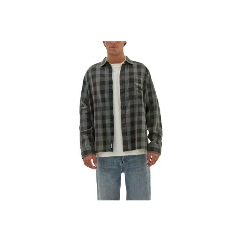 GUESS Originals Brushed Gingham Flannel Shirt Men's Green