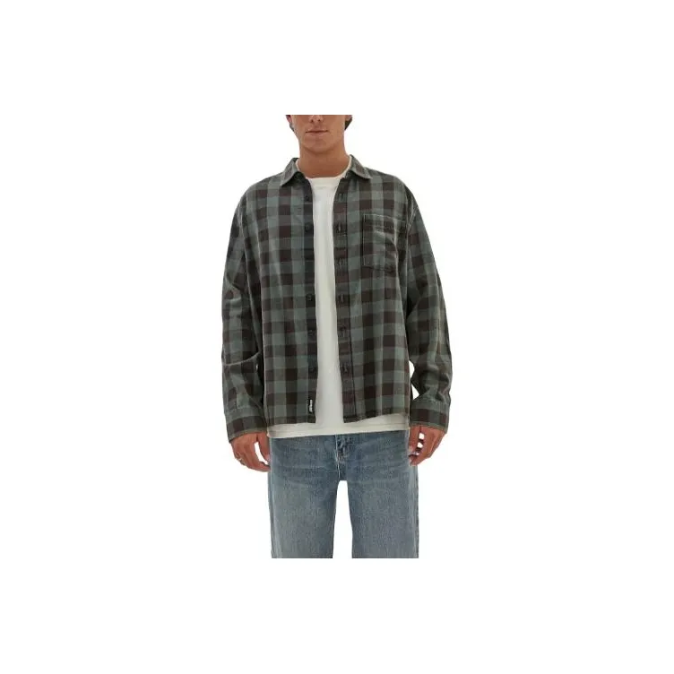 GUESS Originals Brushed Gingham Flannel Shirt Men's Green-0
