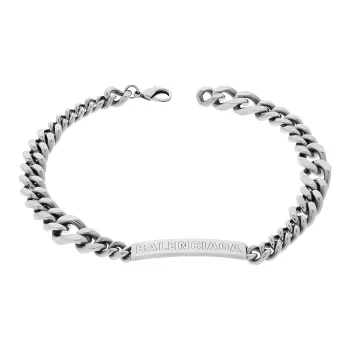 Balenciaga Plate Twist Logo Engraved Necklace