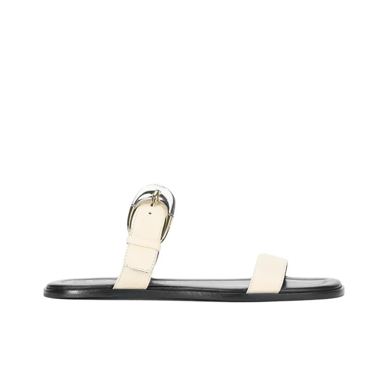 Staud Slide Slippers Women's White-1