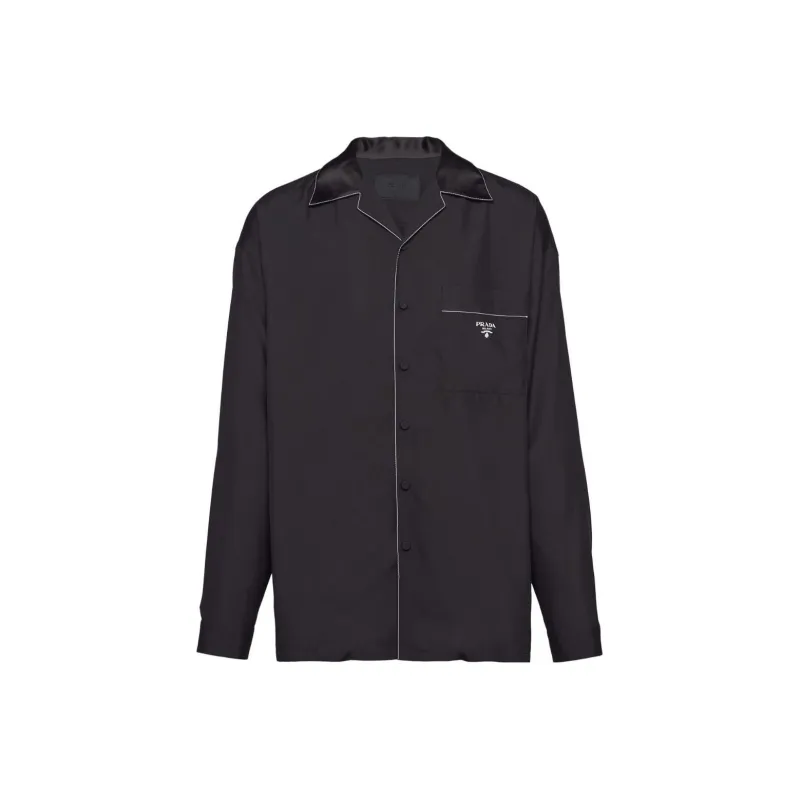 PRADA Contrasting Trim Button Up Shirt-0