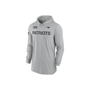 Nike New England Patriots Salute To Service Edge Mascot Lockup Men's Nike Dri FIT Nfl Long Sleeve Hooded Top