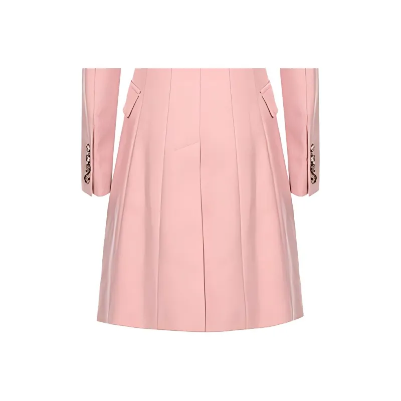 Burberry Coats Women's Heather Gray Apricot Pink-2
