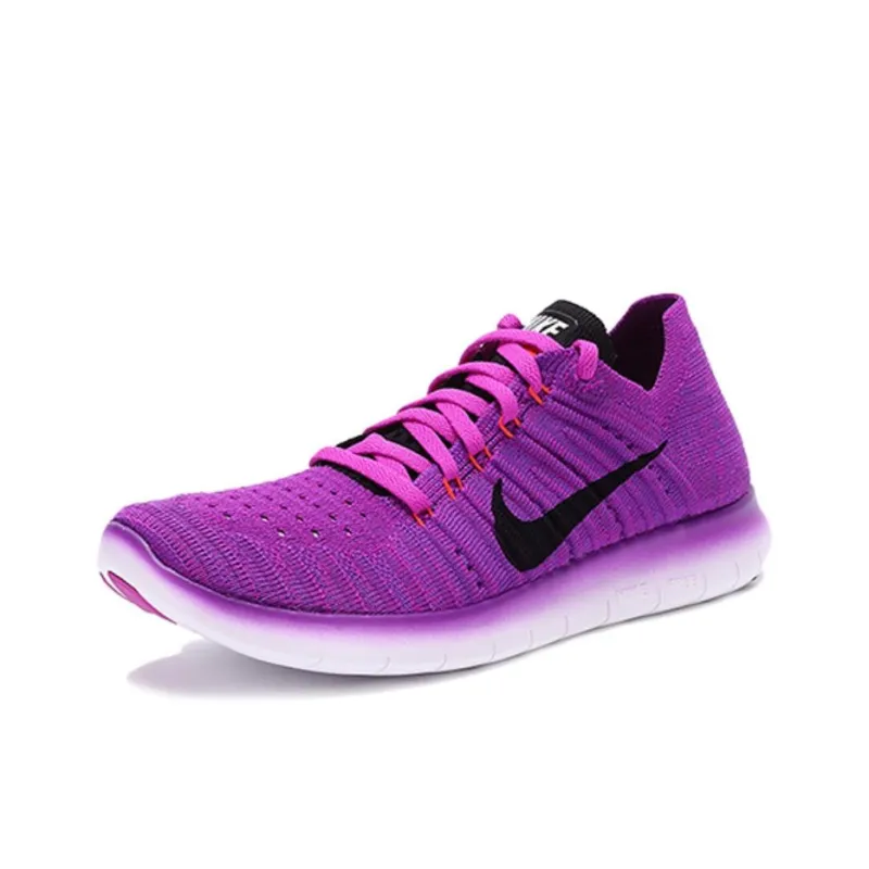 Nike Free RN Flyknit Anti Slip Wear Resistant Low Top Casual Running Shoes Women's Purple-3