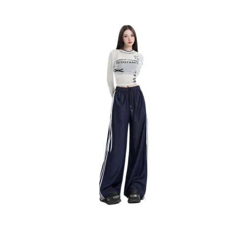 EOEI Casual Pants Women's Denim Blue