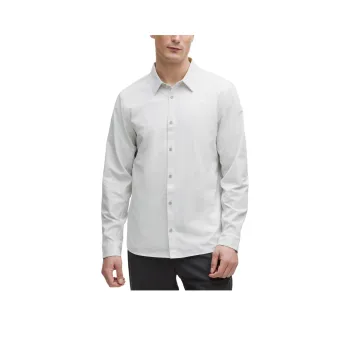 Lululemon New Venture Shirt Men's White Multicolor Waterdrop Silver Plaid
