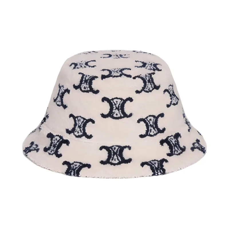CELINE Bucket Hats Women's Neon White, Marine Blue-0