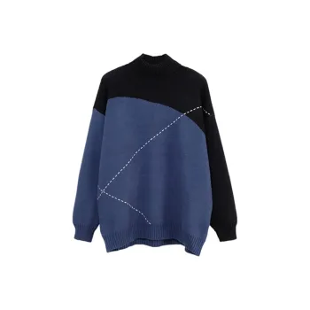 F426 Sweaters Unisex Black Blue