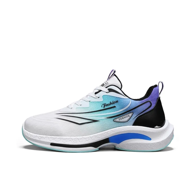 Kuding Casual Shoes Men Low Top Black/Orange/White/Blue/Light Blue-0