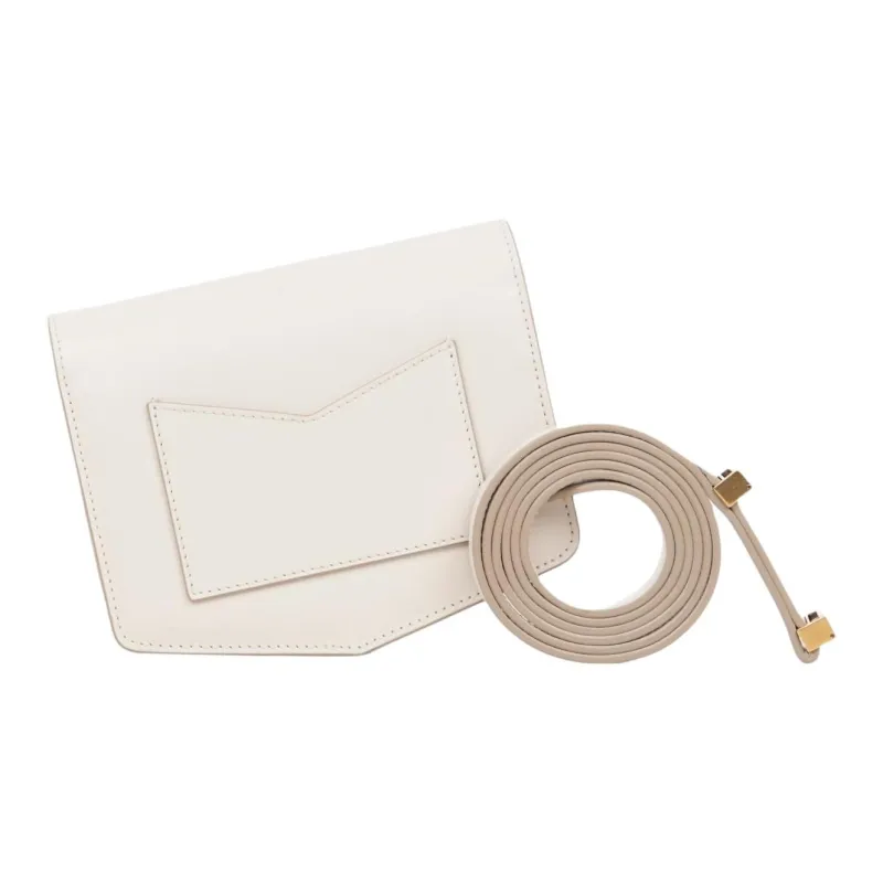 Alaia Calfskin Shoulder Bag, Crossbody Bag Trumpets Women's Ivory-2