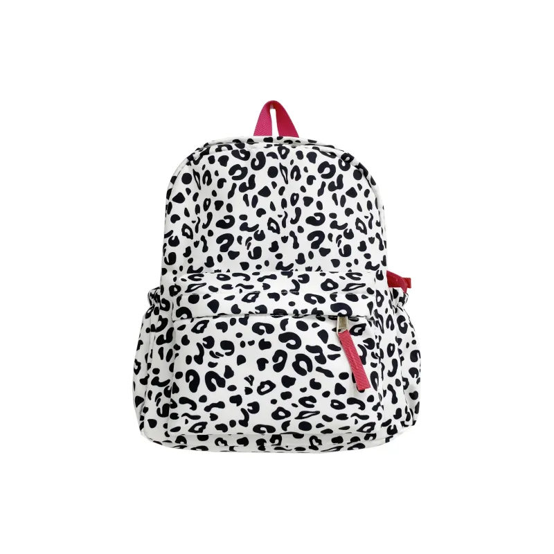 HCXK Composite Cloth Backpack Women's Black Leopard Print/Pink Leopard Print-5