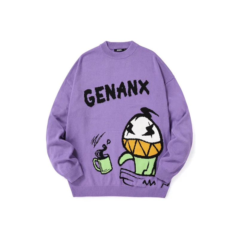 Loose Fit Sweater Unisex Purple-0