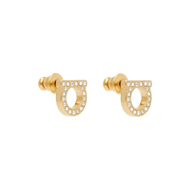 FERRAGAMO Brass Stud Earrings Women's Gold-1
