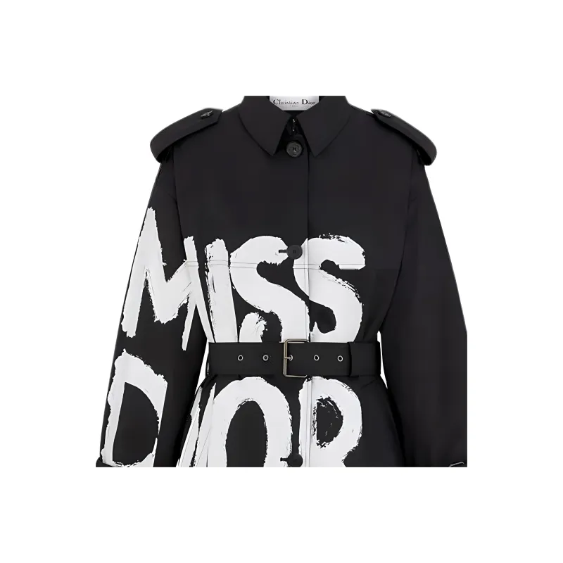DIOR FW24 Trench Coat Women's Black-2