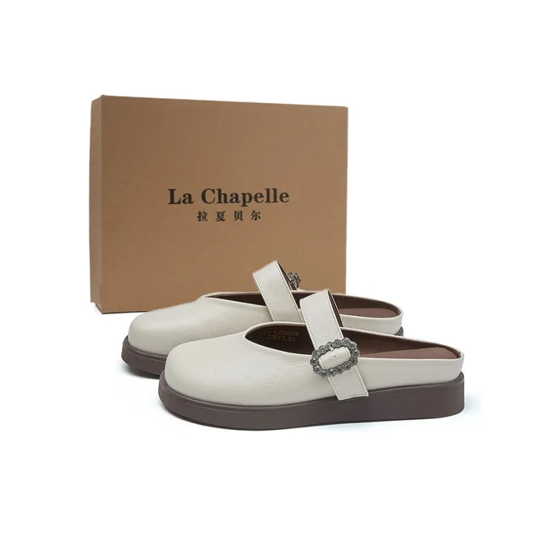 La Chapelle Rubber Sole Abrasion Resistant Closed Toe Slippers Women's-6