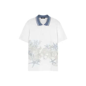 VERSACE Starfish Printed Short Sleeved Polo Shirt