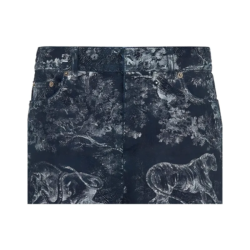 DIOR Quarterly New Products Denim Shorts Women's Dark Blue-4