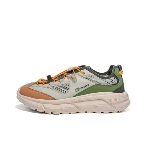 Erke Slip Resistant, Breathable, Quick Dry River Trekking Shoes Men's Gray Green Brown