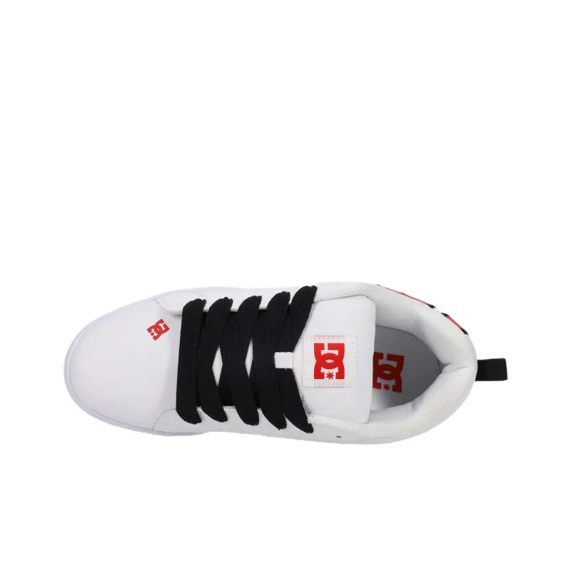 DC Shoes Court Graffik Low Top Skateboard Shoes Men's White Red-2
