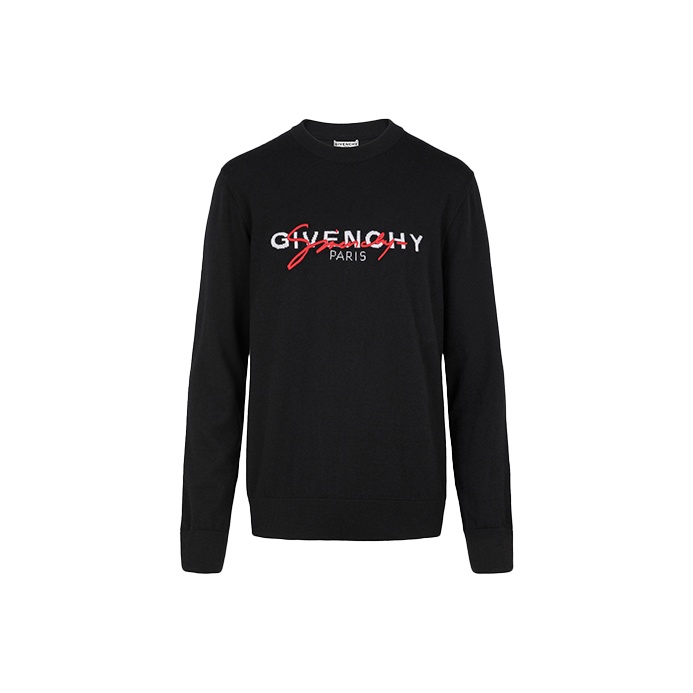 【Givenchy】SWEATER◆BM90W04YNM Givenchy Front Logo Wool Jumper - Black - Men | BM90T54YKR001