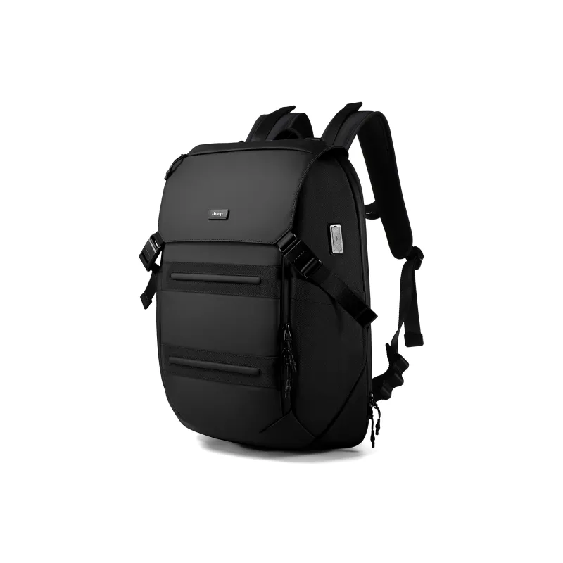 Jeep Microfiber Backpack Laptop Bag Men's Black-1