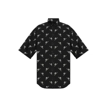 Balenciaga Bb Logo Printed Short Sleeved Shirt