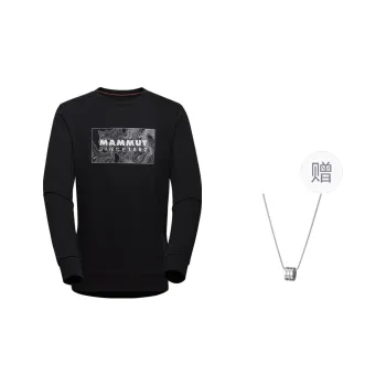 MAMMUT Sweatshirt Unisex Black, Comes With Necklace