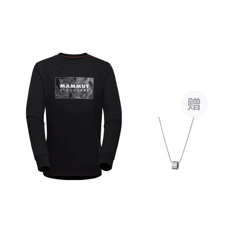 MAMMUT Sweatshirt Unisex Black, Comes With Necklace-0