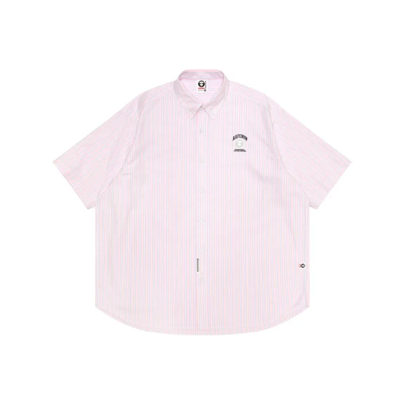 Aape By *A Bathing APE® Aapenow Moonface logo Striped Shirt-2